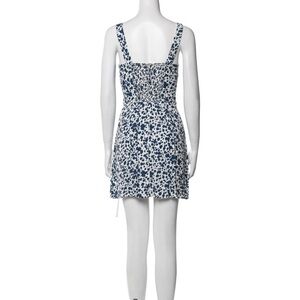 Reformation Mini dress blue Dalmatian print